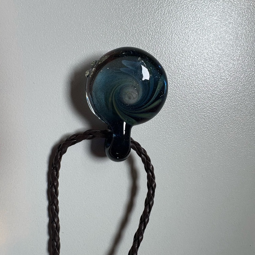Blue and Green Swirl Glass Pendant - Picture 3 of 4